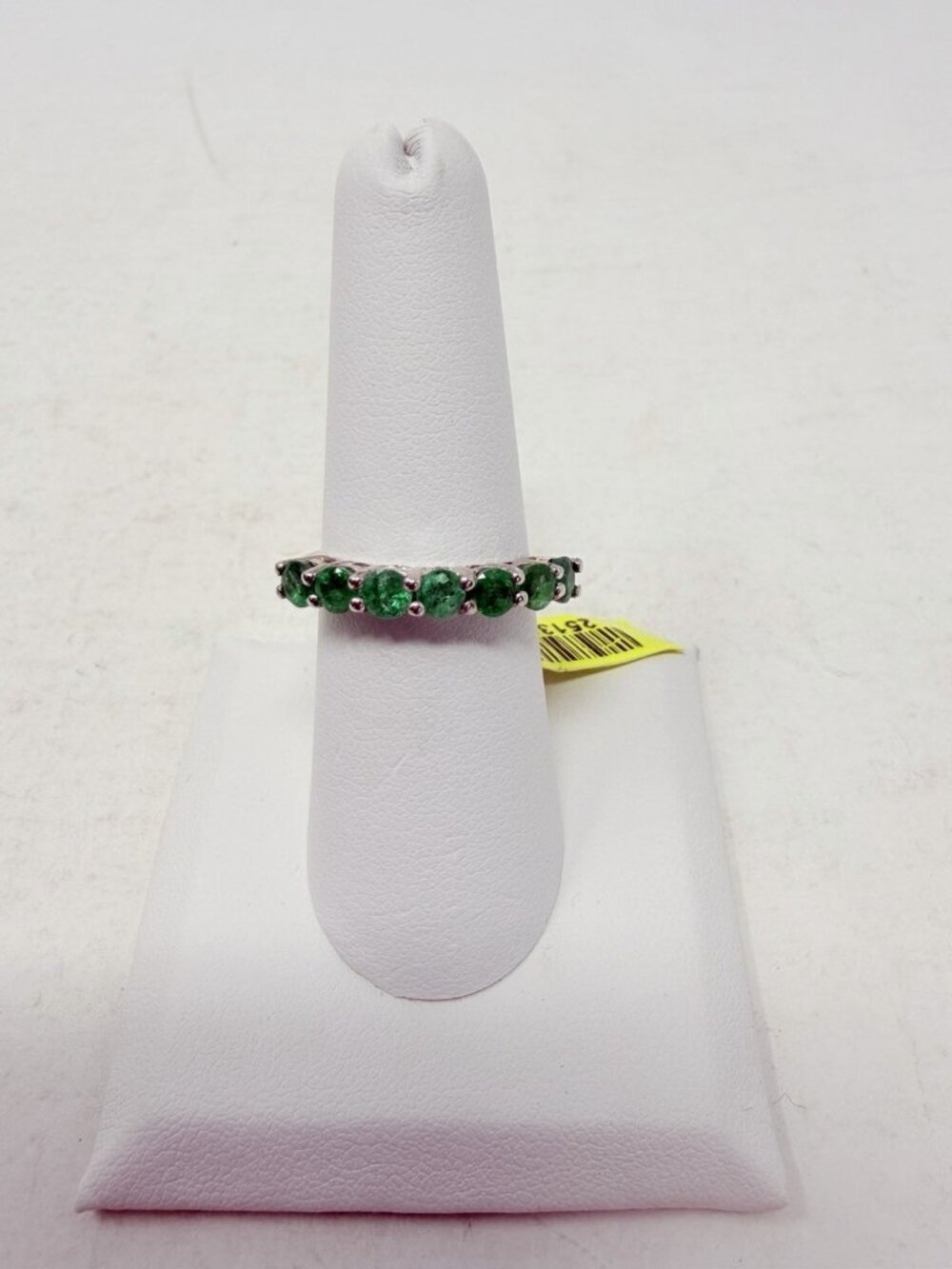 Shop LC Green Brazilian Emerald Size 7‎ Ring Platinum Sterling Silver 5513
